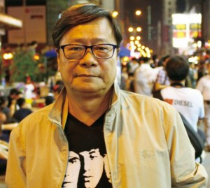 黃毓民在旺角佔中現場